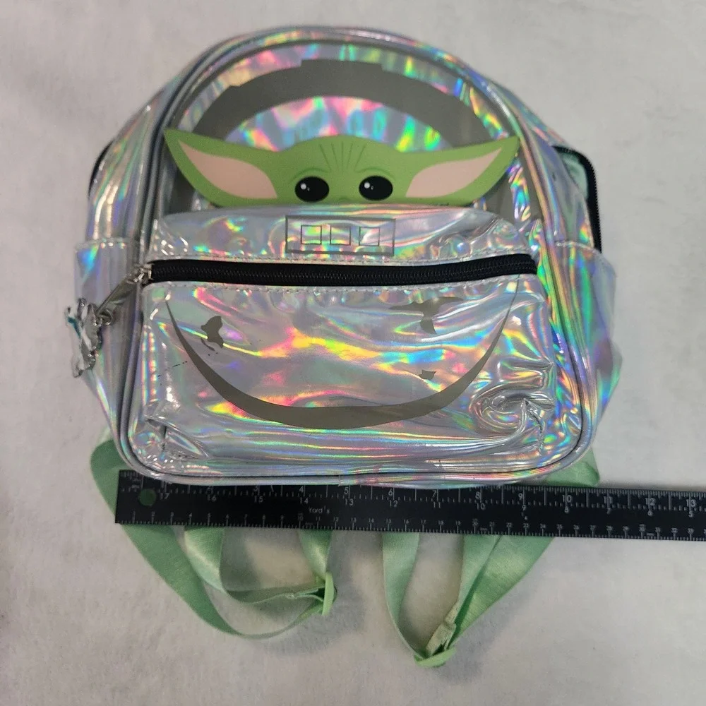 Star Wars Mandalorian Grogu Holographic Iridescent Mini Backpack Accessory Frog